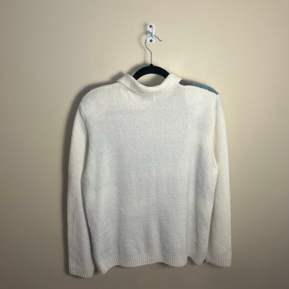 Alfred Dunner Chenille Sweater Floral Patchwork Grandma Size Large - Picture 8 of 9